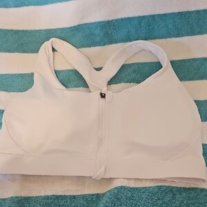 Avia Bright White Front-Zip Sports Bra